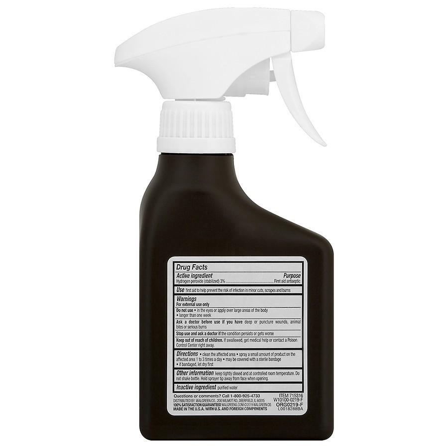 slide 3 of 3, Walgreens Hydrogen Peroxide 3% Spray, 8 oz