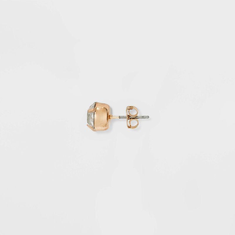 slide 2 of 2, Pearl & Rhinestone Cubic Zirconia Stud Earring Set 18pc - Wild Fable™ White: Brass, Nickel-Free Metal, 18 ct