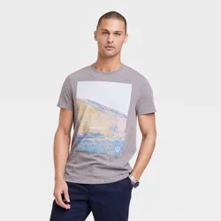 Men's Regular Fit Short Sleeve T-Shirt - Goodfellow & Co Heathered Gray XL