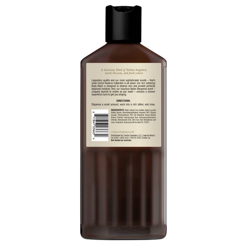 Cremo Men's Body Wash - Italian Bergamot - Musk & Citrus Scent - 16 Fl 