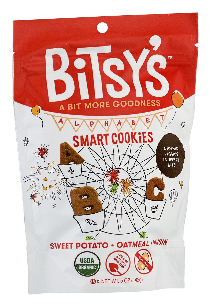 slide 2 of 10, Bitsy's Brainfood Bitsy's Brain Food Sweet Potato Oatmeal Raisin Smart Cookies, 5 oz