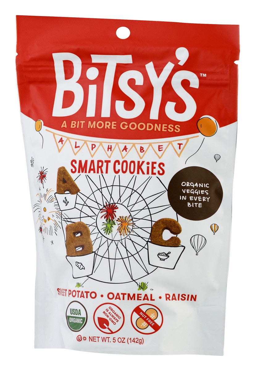 slide 4 of 10, Bitsy's Brainfood Bitsy's Brain Food Sweet Potato Oatmeal Raisin Smart Cookies, 5 oz