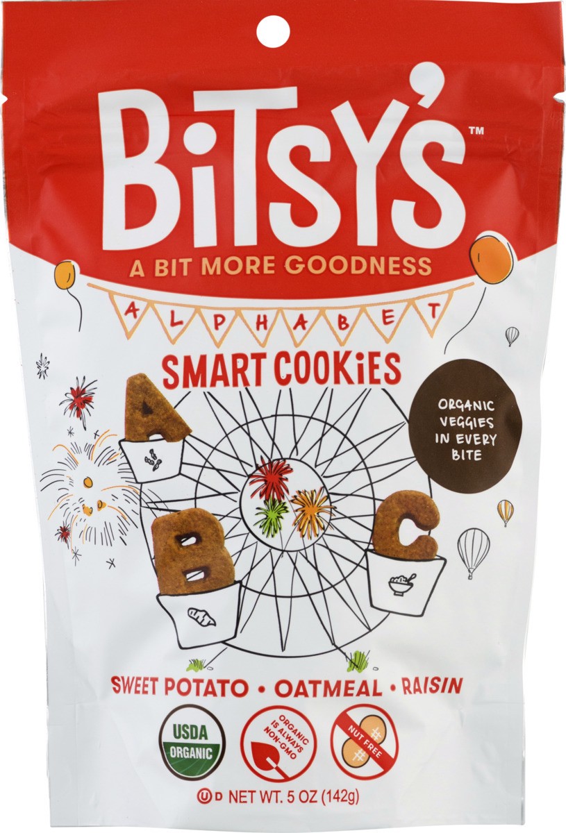 slide 9 of 10, Bitsy's Brainfood Bitsy's Brain Food Sweet Potato Oatmeal Raisin Smart Cookies, 5 oz