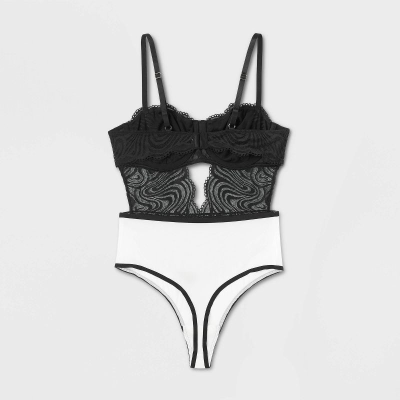 slide 6 of 7, Women's Lace Collection Unlined Underwire Bodysuit - Auden Black L, 1 ct