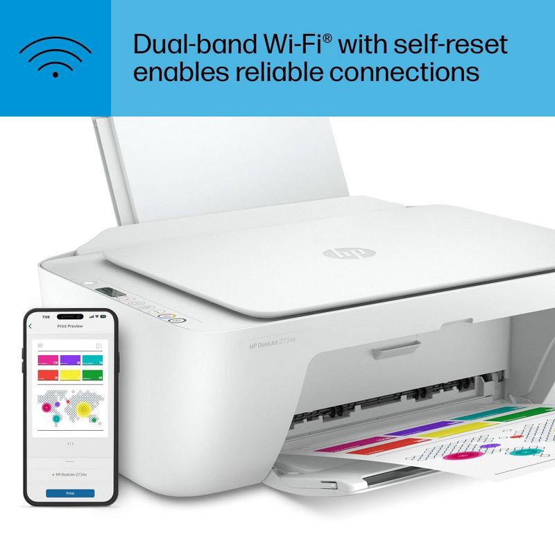 slide 10 of 17, HP Inc. HP DeskJet 2734e Wireless All-in-One Color Printer Scanner Copier with Instant Ink and HP+ (26K72A), 1 ct