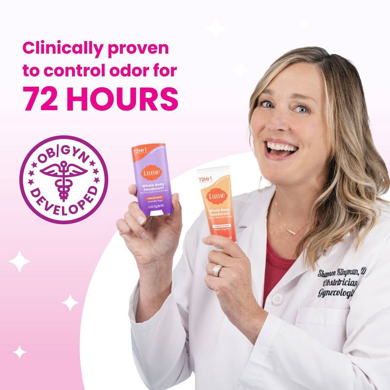 slide 8 of 10, Lume Whole Body Women's Deodorant - Mini Invisible Cream Tube - Aluminum Free - Clean Tangerine Scent - Trial Size - 0.5oz, 0.5 oz