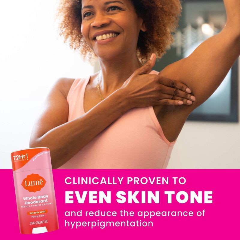slide 5 of 8, Lume Whole Body Women's Smooth Solid Deodorant Peony Rose Scent - Aluminum-Free 2.6oz, 2.6 oz