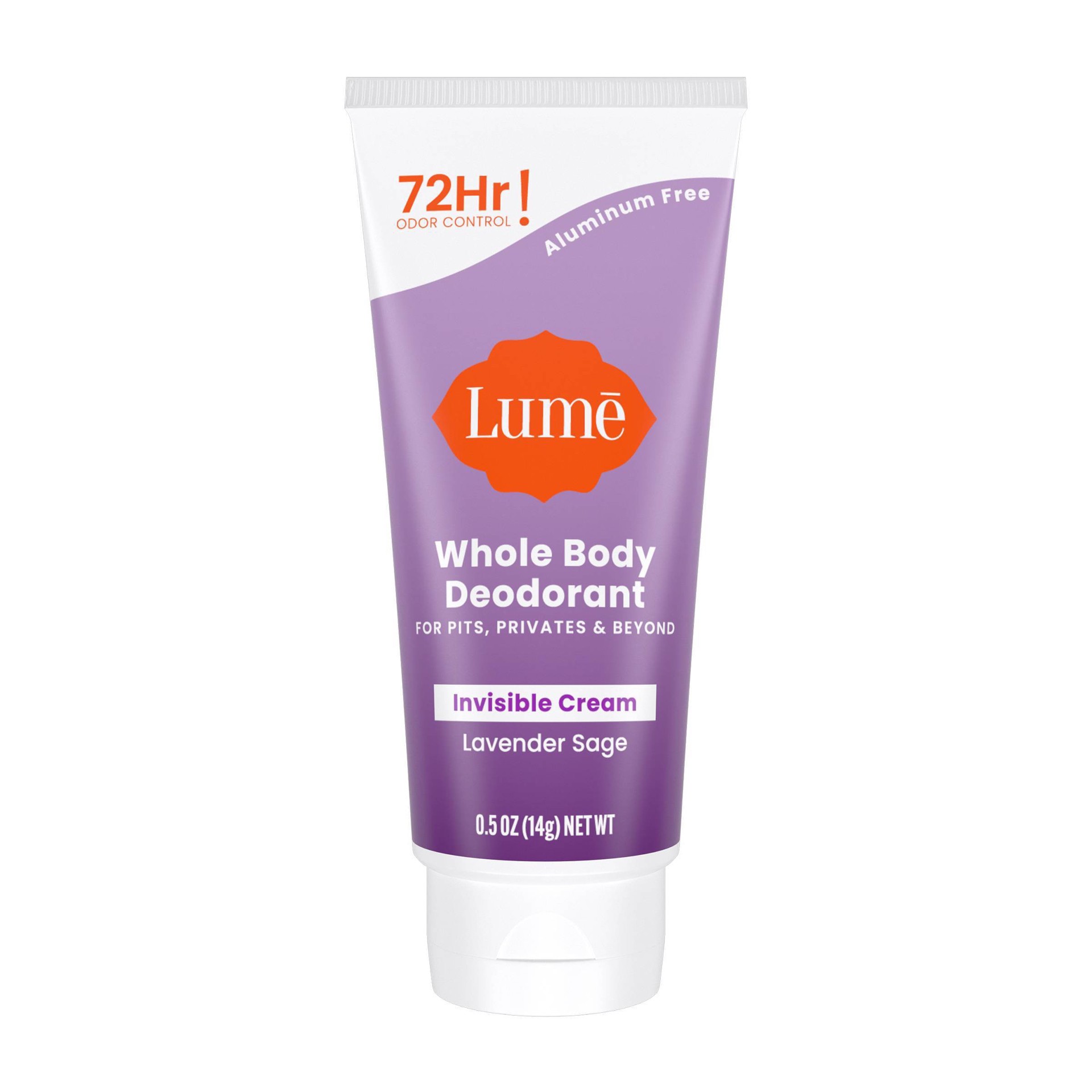 slide 1 of 1, Lume Whole Body Mini Invisible Cream Tube Deodorant - Lavender Sage - Trial Size - 0.5oz, 0.5 oz