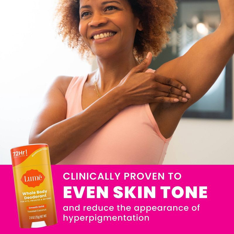 slide 5 of 8, Lume Whole Body Women's Smooth Solid Deodorant - Toasted Coconut Scent - Aluminum-Free 2.6oz, 2.6 oz