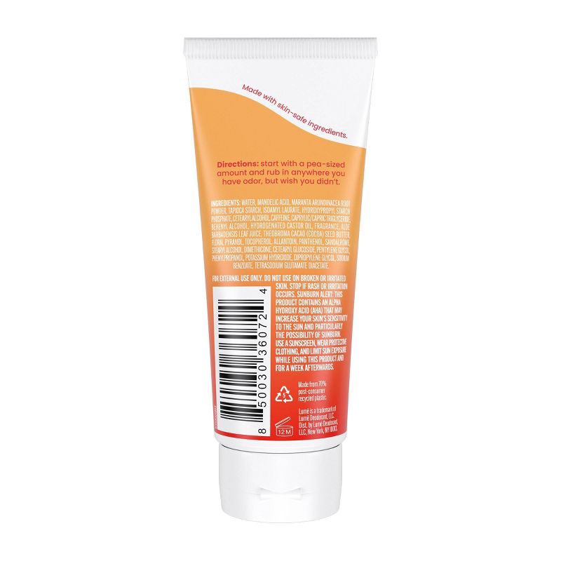 slide 2 of 11, Lume Whole Body Women's Invisible Cream Tube Deodorant Clean Tangerine Scent - Aluminum-Free 2.2oz, 2.2 oz