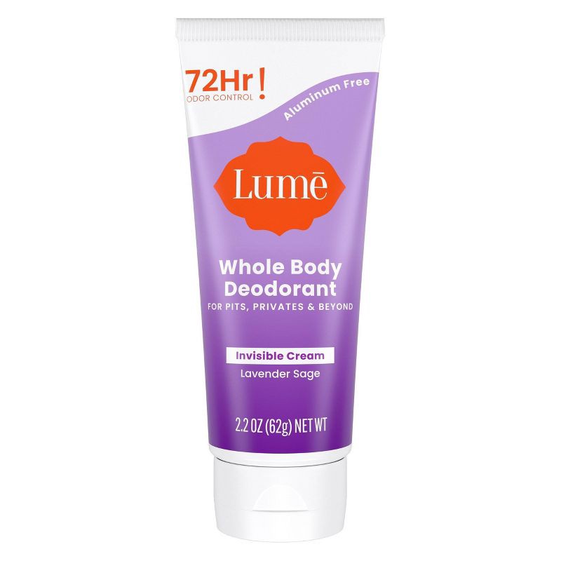 slide 1 of 11, Lume Whole Body Women's Invisible Cream Tube Deodorant Lavender Sage Scent - Aluminum-Free 2.2oz, 2.2 oz