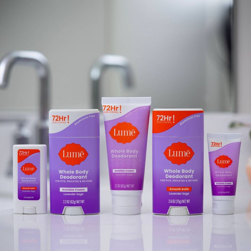 slide 6 of 8, Lume Whole Body Women's Smooth Solid Deodorant Lavender Sage Scent - Aluminum-Free 2.6oz, 2.6 oz