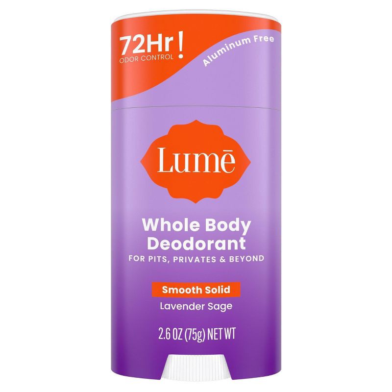 slide 1 of 8, Lume Whole Body Women's Smooth Solid Deodorant Lavender Sage Scent - Aluminum-Free 2.6oz, 2.6 oz