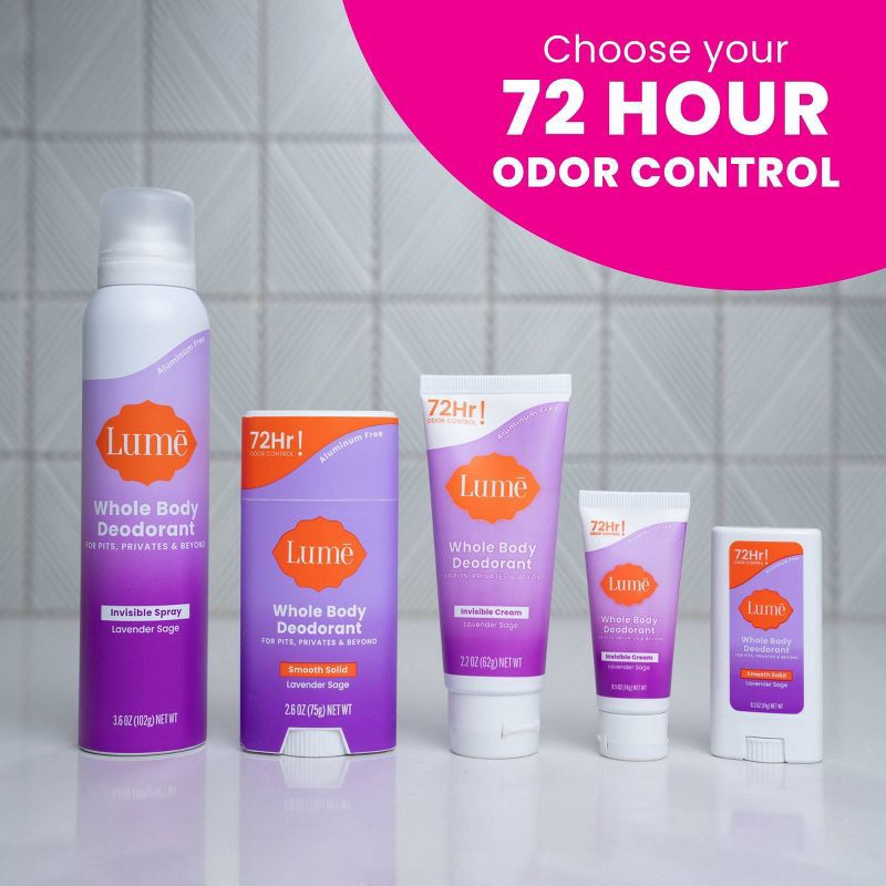 slide 7 of 8, Lume Whole Body Women's Smooth Solid Deodorant Lavender Sage Scent - Aluminum-Free 2.6oz, 2.6 oz