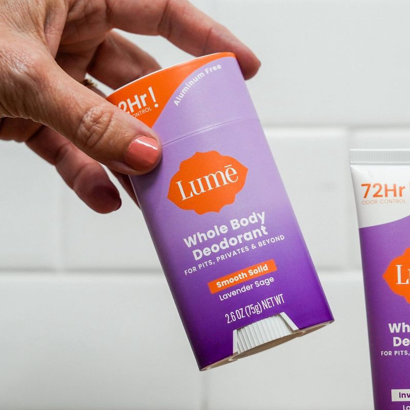 slide 5 of 8, Lume Whole Body Women's Smooth Solid Deodorant Lavender Sage Scent - Aluminum-Free 2.6oz, 2.6 oz