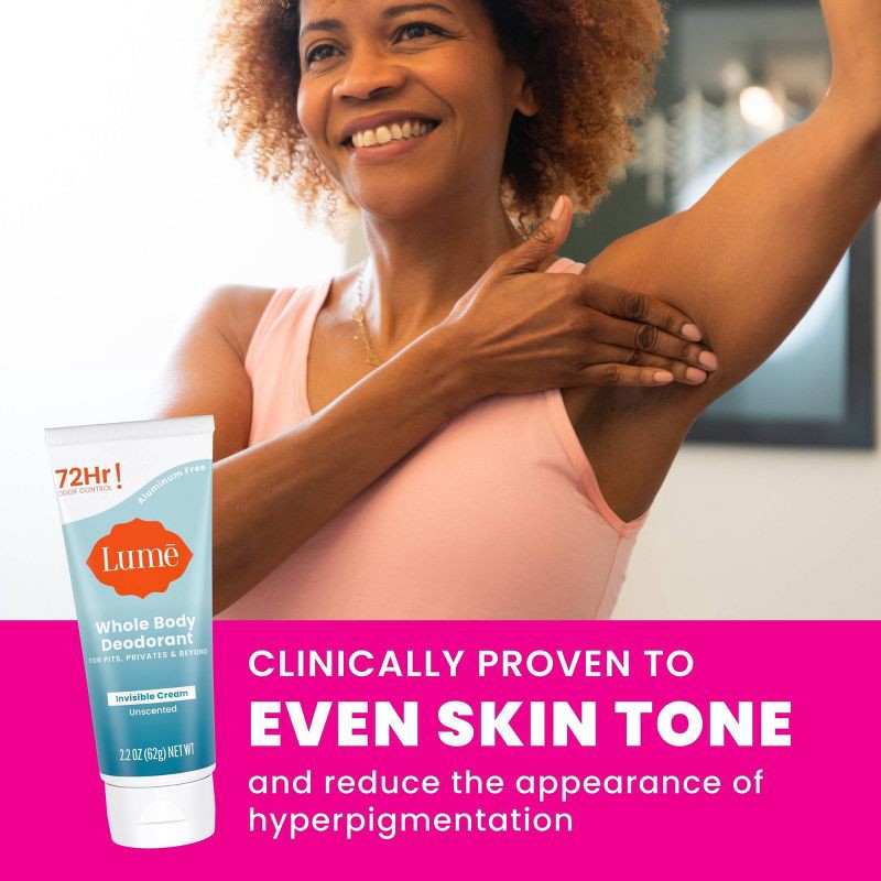 slide 5 of 11, Lume Whole Body Women's Deodorant Invisible Cream Tube - Unscented 2.2oz, 2.2 oz