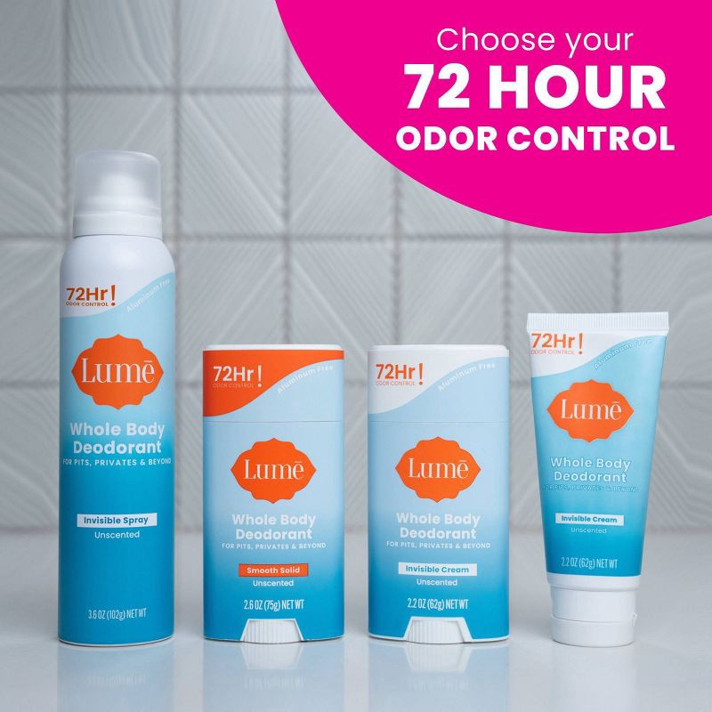 slide 11 of 11, Lume Whole Body Women's Deodorant Invisible Cream Tube - Unscented 2.2oz, 2.2 oz