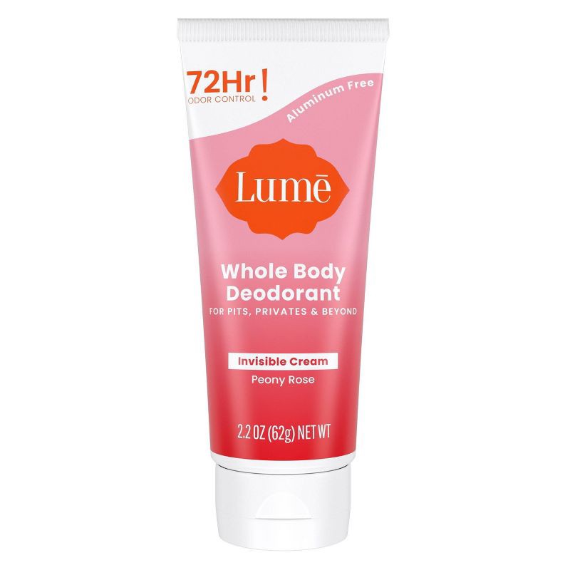 slide 1 of 11, Lume Whole Body Women's Invisible Cream Tube Deodorant Peony Rose Scent - Aluminum-Free 2.2oz, 2.2 oz
