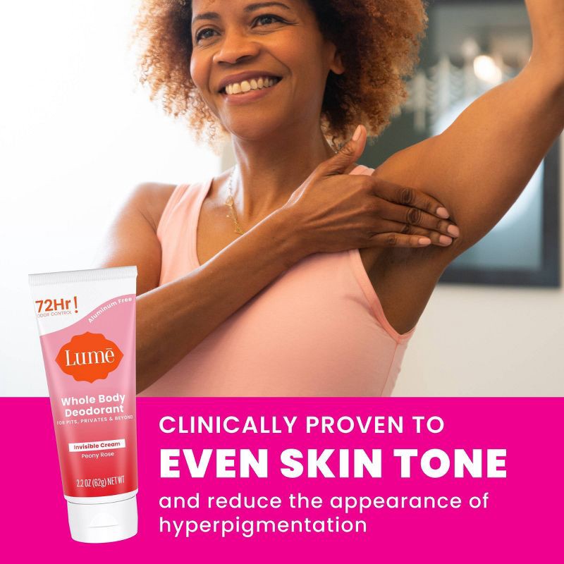 slide 2 of 11, Lume Whole Body Women's Invisible Cream Tube Deodorant Peony Rose Scent - Aluminum-Free 2.2oz, 2.2 oz