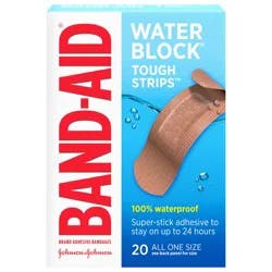 Band-Aid Brand Water Block Tough Sterile Bandages, One Size, 20 ct