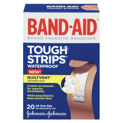 BAND-AID Brand Water Block Tough Adhesive Bandages, All One Size, 20 Count