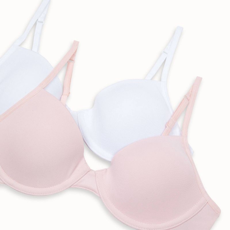 Hanes Girls' 2pk Underwire Bra - Pink/white : Target