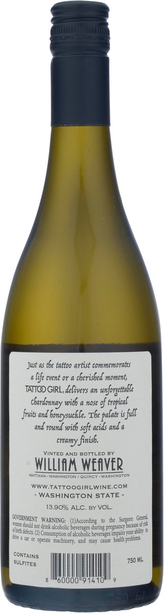 slide 5 of 9, Tattoo Girl Columbia Valley Chardonnay 750 ml, 1 ct