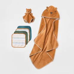 Baby 6pk Bath Towel Gift Bundle - Cloud Island™ Brown
