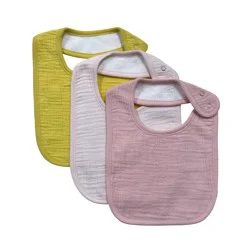 Baby 3pk Muslin Bib - Cloud Island Yellow
