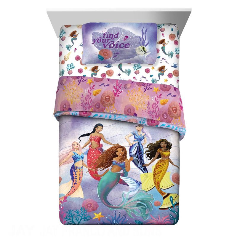 slide 7 of 8, Twin The Little Mermaid Kids' Sheet Set, 1 ct