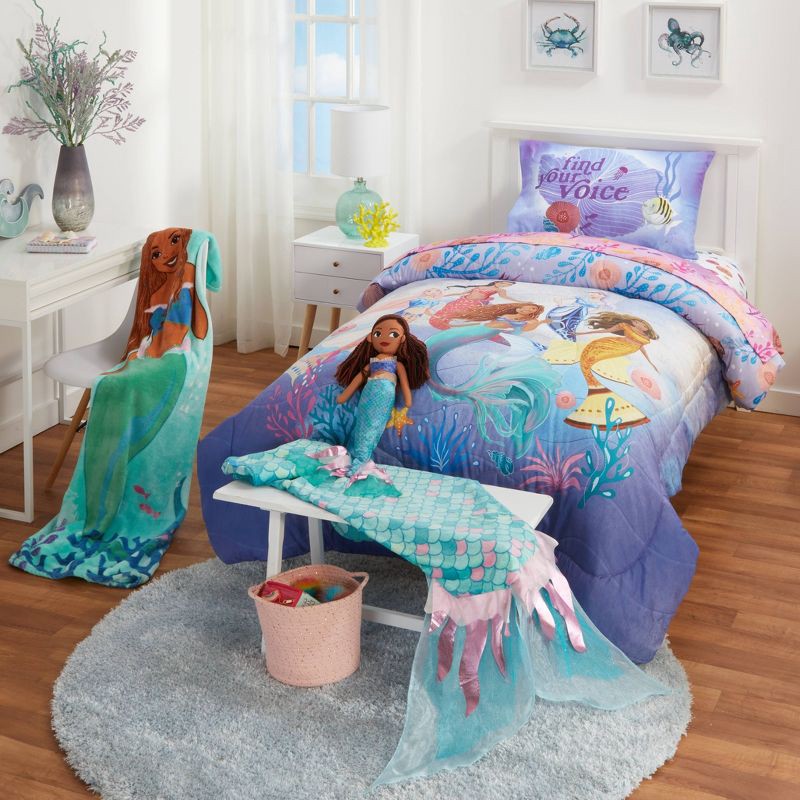 slide 3 of 8, Twin The Little Mermaid Kids' Sheet Set, 1 ct