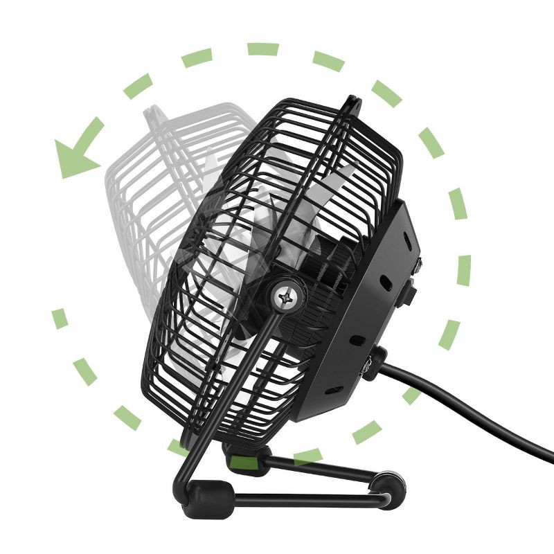 slide 3 of 7, Holmes 4" USB Powered Adjustable Head Personal Desk Fan Black, 1 ct