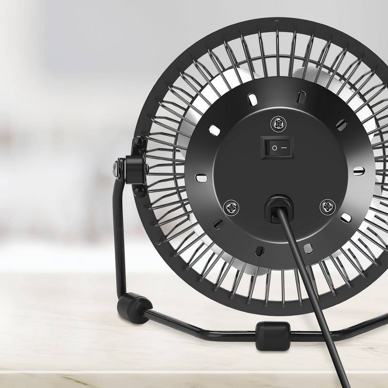 slide 5 of 7, Holmes 4" USB Powered Adjustable Head Personal Desk Fan Black, 1 ct