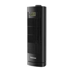 Holmes 13" Oscillating 3 Speed Mini Tower Fan with Digital Clock Black