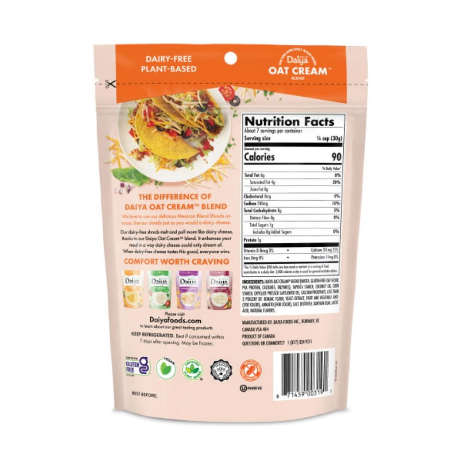 slide 2 of 6, Daiya Dairy-Free Mexican Blend Cheese Shreds 7.1 oz, 7.1 oz