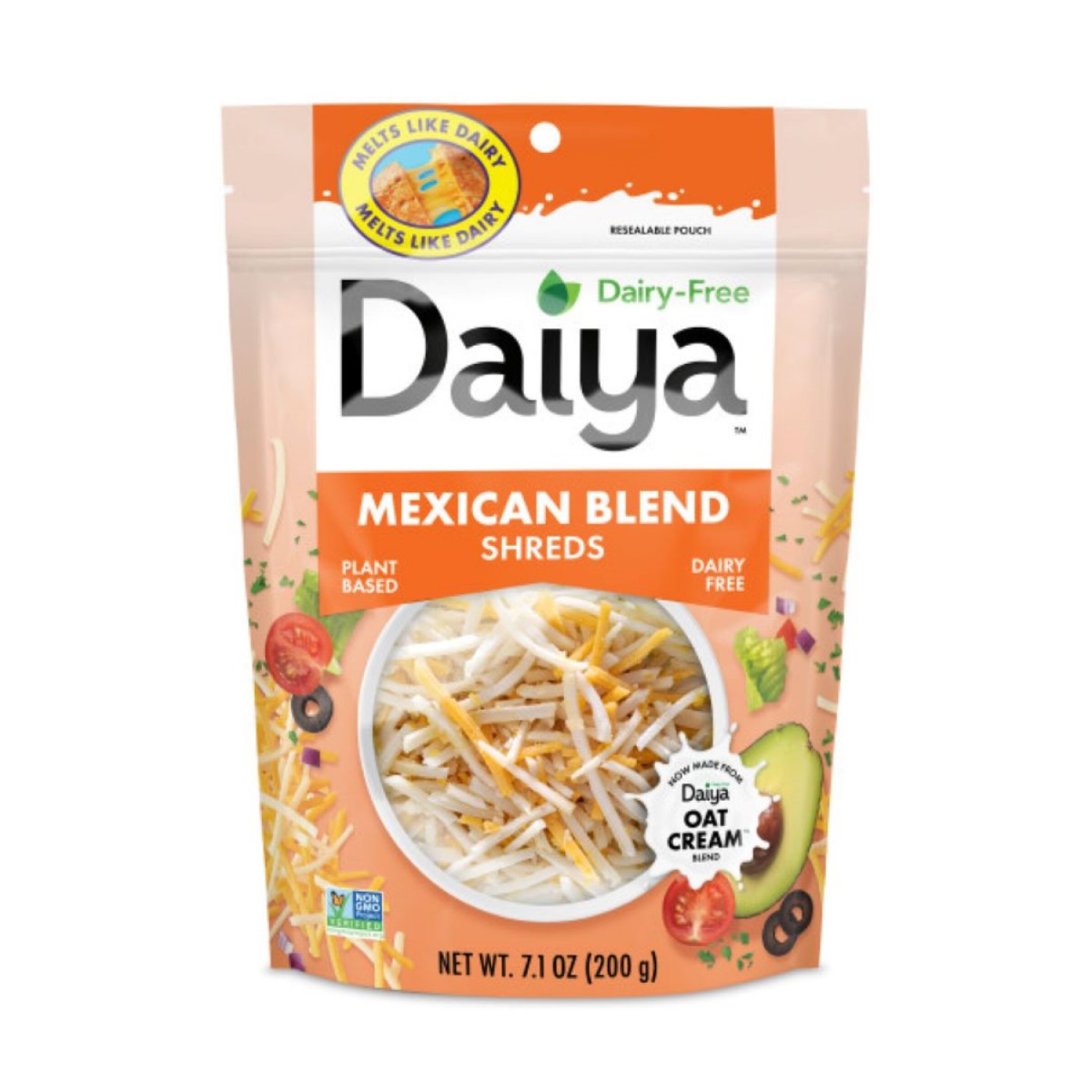 slide 1 of 6, Daiya Dairy-Free Mexican Blend Cheese Shreds 7.1 oz, 7.1 oz