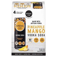 slide 21 of 29, Social Lite Vodka Soda Pineapple Mango, 4 ct; 12 oz