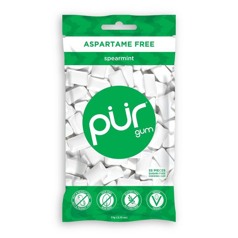 slide 1 of 3, Pur Gum Spearmint Bag - 2.72oz, 2.72 oz