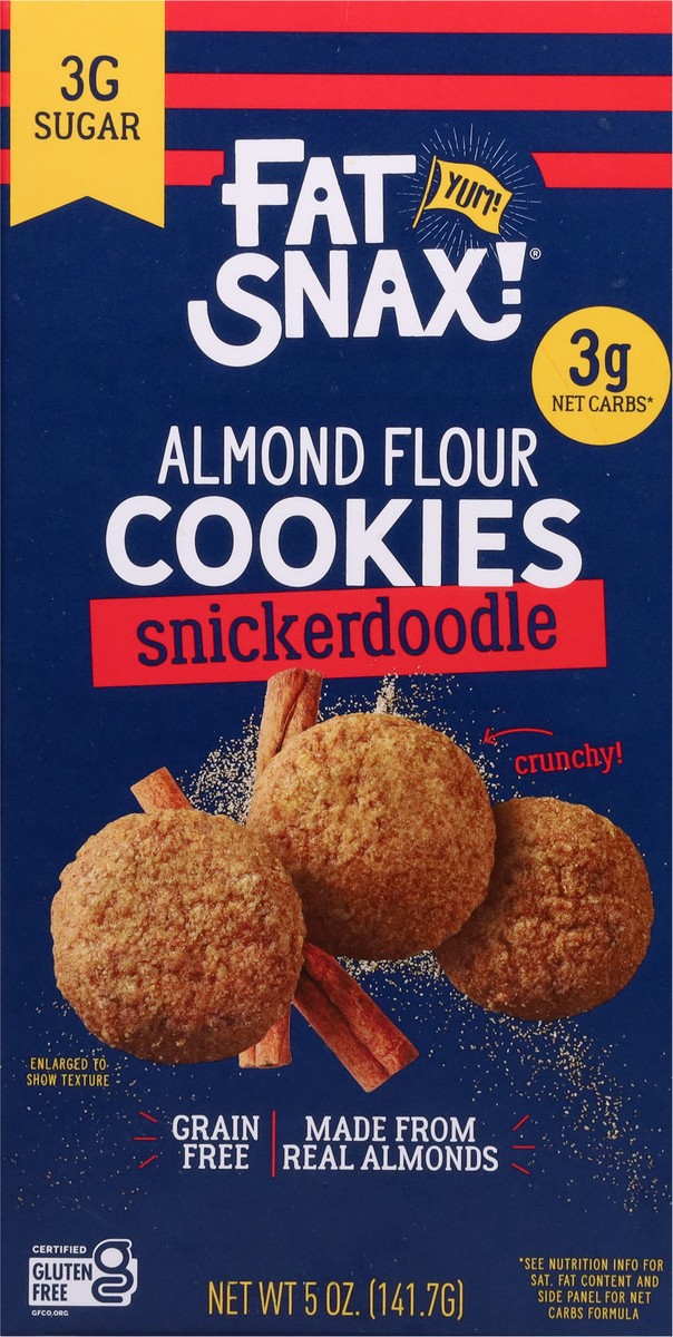 slide 13 of 17, Fat Snax Almond Flour Snickerdoodle Cookies 5 oz, 5 oz