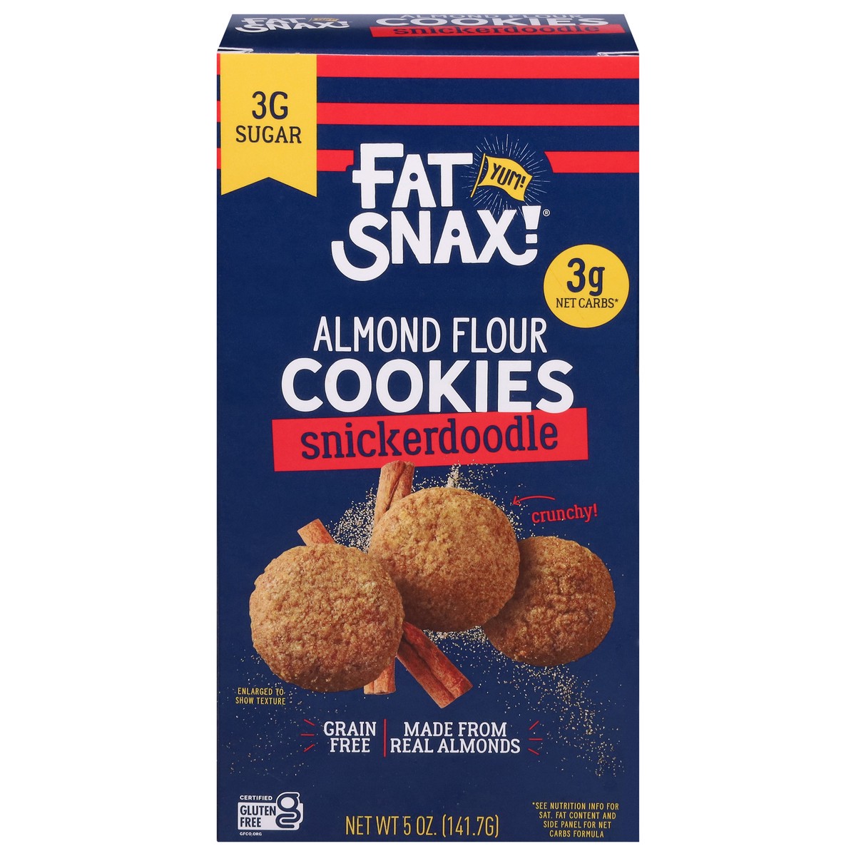 slide 4 of 17, Fat Snax Almond Flour Snickerdoodle Cookies 5 oz, 5 oz