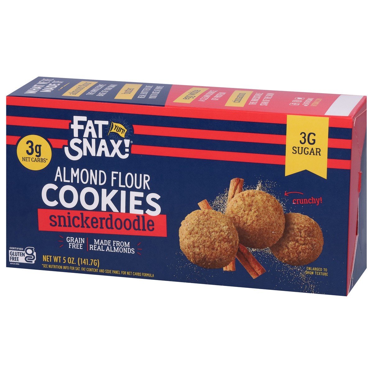 slide 8 of 17, Fat Snax Almond Flour Snickerdoodle Cookies 5 oz, 5 oz
