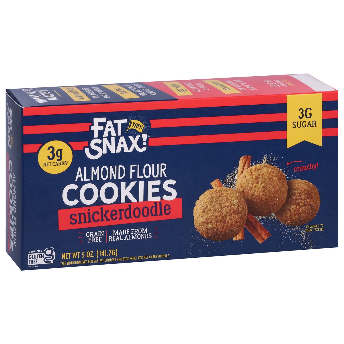 slide 9 of 17, Fat Snax Almond Flour Snickerdoodle Cookies 5 oz, 5 oz