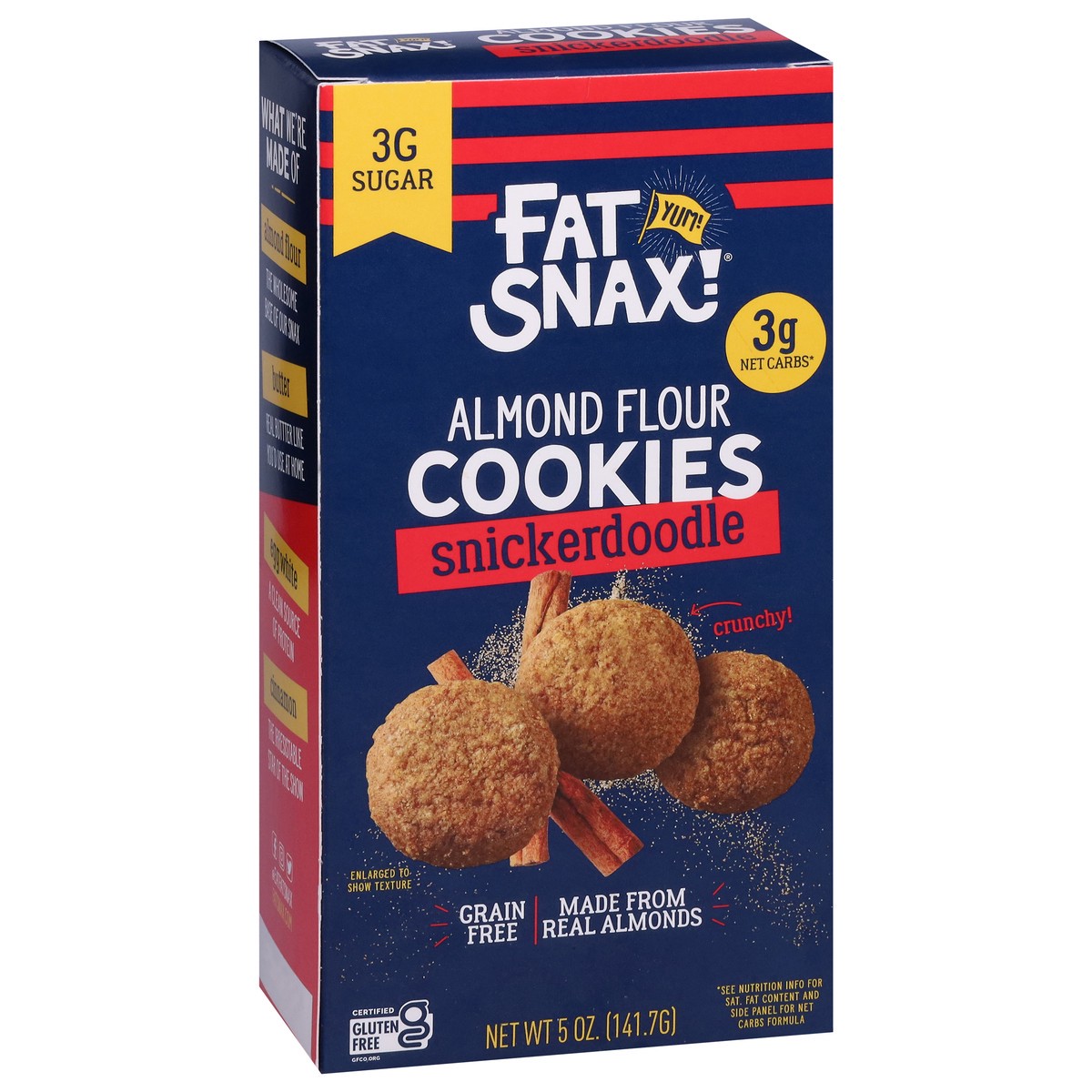 slide 11 of 17, Fat Snax Almond Flour Snickerdoodle Cookies 5 oz, 5 oz