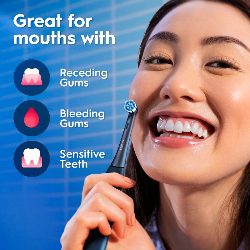 slide 6 of 15, Oral-B iO3 Electric Toothbrush - Light Blue, 1 ct