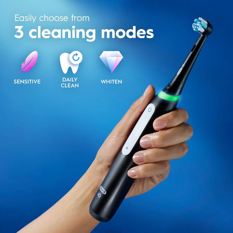 slide 7 of 15, Oral-B iO3 Electric Toothbrush - Light Blue, 1 ct