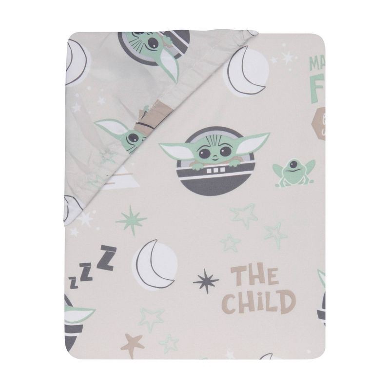 slide 4 of 4, Lambs & Ivy Star Wars Cozy Friends The Child/Baby Yoda Fitted Crib Sheet, 1 ct