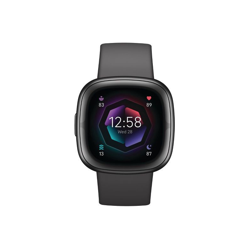 slide 2 of 4, Fitbit Sense 2 Smartwatch - Graphite Aluminum with Shadow Gray Band, 1 ct