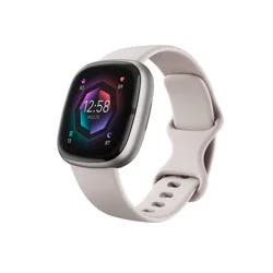 Fitbit Sense 2 Smartwatch - Platinum Aluminum with Lunar White Band