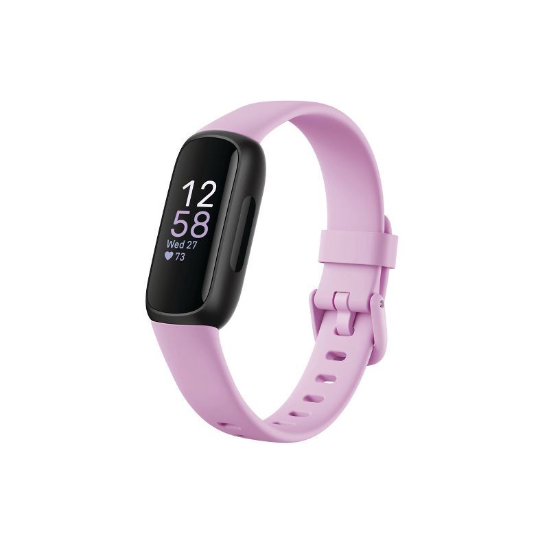slide 2 of 5, Fitbit Inspire 3 Activity Tracker - Black with Lilac Bliss Band, 1 ct