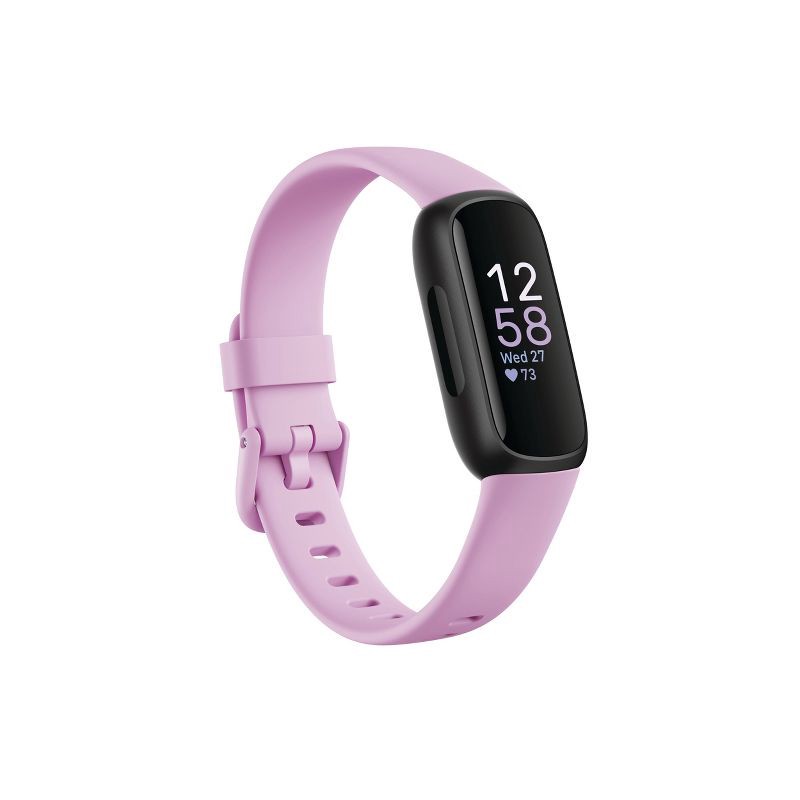 slide 1 of 5, Fitbit Inspire 3 Activity Tracker - Black with Lilac Bliss Band, 1 ct